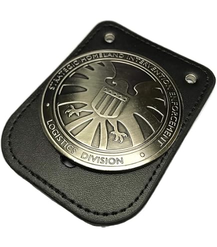 Amazon.com : Superhero Shield Agents Logo Black Id Holder Lanyard